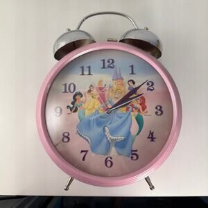 Disney Princess Pink Twin Bell Alarm Clock WORKS